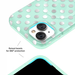Mint Chrome Polka Dot iPhone Case