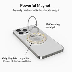 White Floral MagSafe Grip Ring
