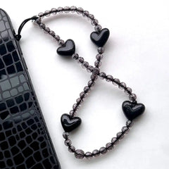 Black Heart Phone Charm