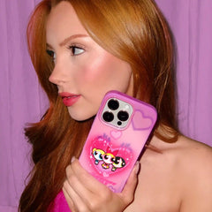 The Powerpuff Girls Airbrush Hearts iPhone Case