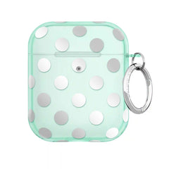 Mint Chrome Polka Dot AirPod Case