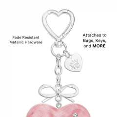 Pink Crystal Heart Bag Charm