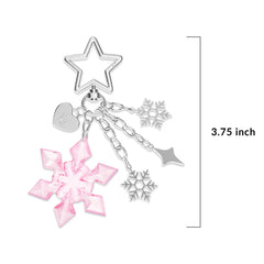 Pink Snowflake Bag Charm