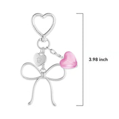 Silver Bow Bag Charm
