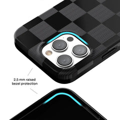 Noir Vibe Checkered iPhone Case