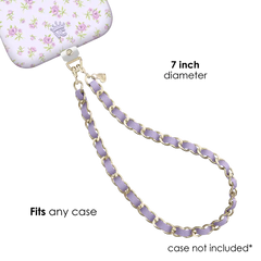 Lilac Leather Chain Phone Charm