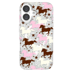 Pink Pony Glitter iPhone Case
