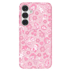 Pink Christmas Glitter Samsung Case