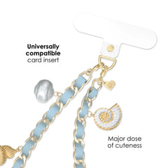 Coastal Princess Leather Chain Phone Charm