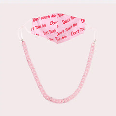 Mask Chain Necklace - 19mm Curb in Pink Quartz