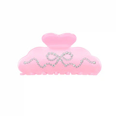 Pink Crystal Bow Hair Clip