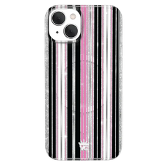 Pretty Punk Stripes Glitter iPhone Case