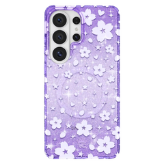 Lavender Cherry Blossom Glitter Samsung Case