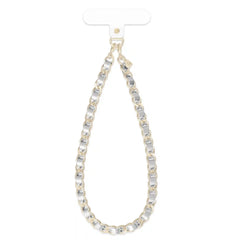 Silver Leather Chain Phone Charm