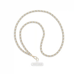 Silver Leather Chain Phone Crossbody Strap
