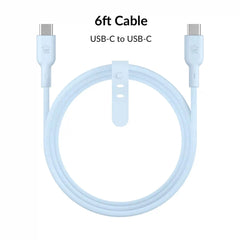 Whisper Blue Fast Charging Cable, 6ft USB-C