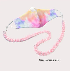 Mask Chain Necklace - 19mm Curb in Pink Quartz