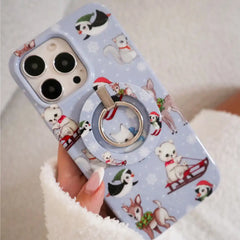 Winter Wonderland Baby Animals MagSafe Grip Ring