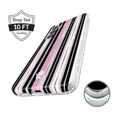 Pretty Punk Stripes Glitter Samsung Case