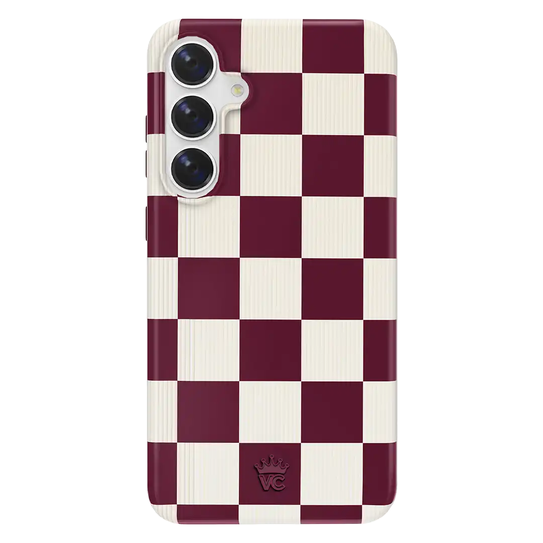 Burgundy Vibe Checker Samsung Case