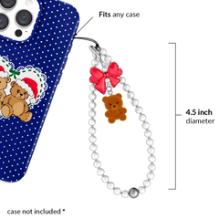 Winter Teddy Phone Charm