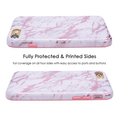 White Marble Pink Chrome iPhone Case